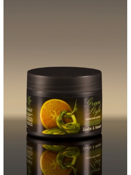 Стимулирующая маска-уход "Бамбук&Апельсин" для придания объема и блеска волосам, 300 г Green Style