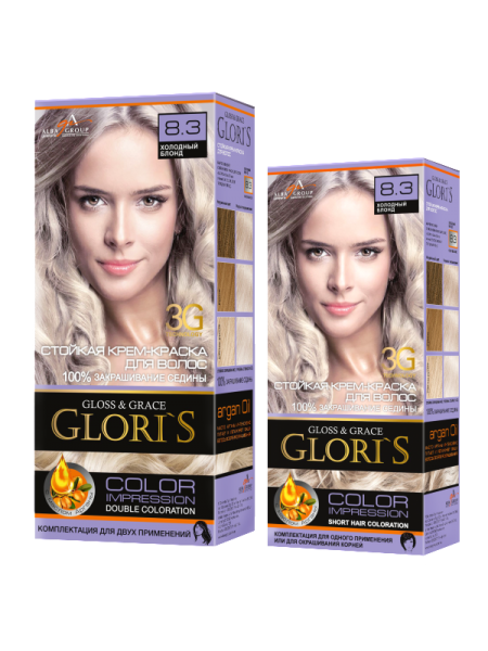 Холодный блонд 8.3 Gloris для двух применений (ГЛОРИС-2)